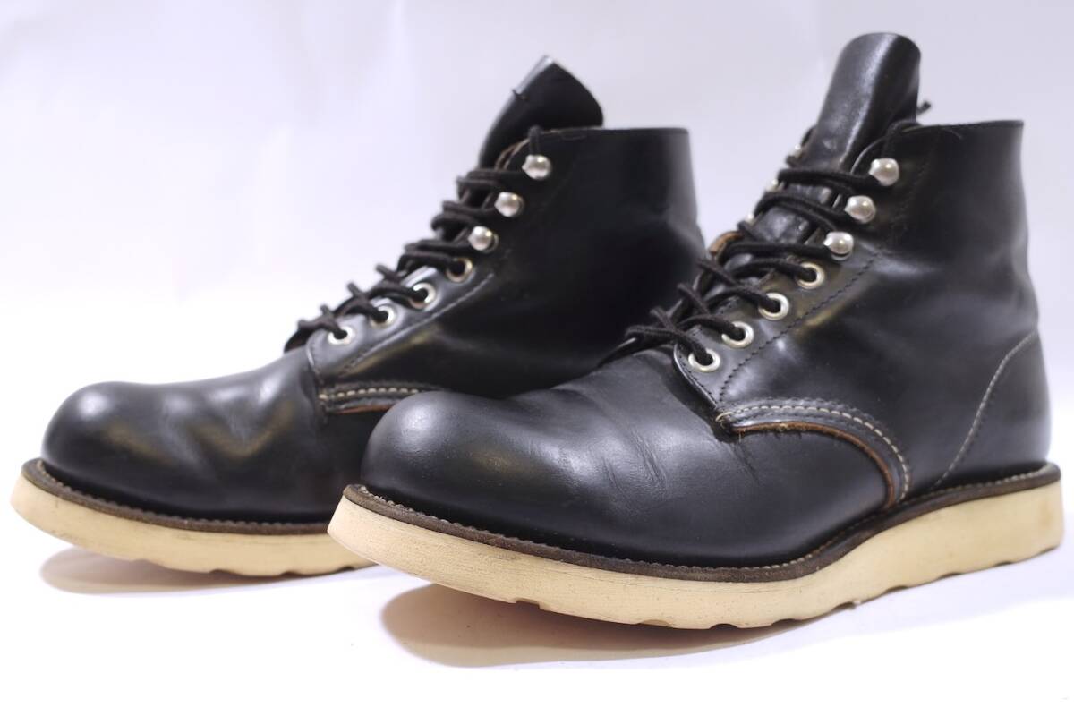 極上革質 REDWING 初期1999年製オリジナル/四角犬タグ 8165 7.5D 使用回数の少ない貴重な美品/ガリ傷なし アイリッシュセッター 8179/9870_画像1