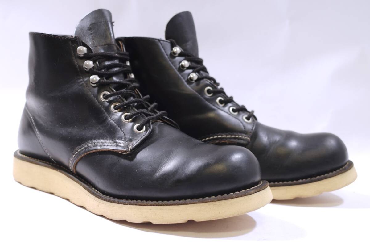 極上革質 REDWING 初期1999年製オリジナル/四角犬タグ 8165 7.5D 使用回数の少ない貴重な美品/ガリ傷なし アイリッシュセッター 8179/9870_画像2