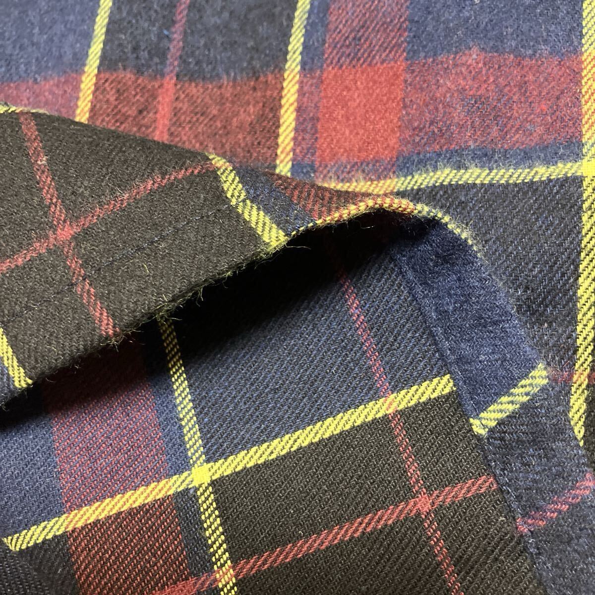 新品　割烹着　チェック柄　袖口リブ　(R)M〜L サイズ　現品限り_画像6