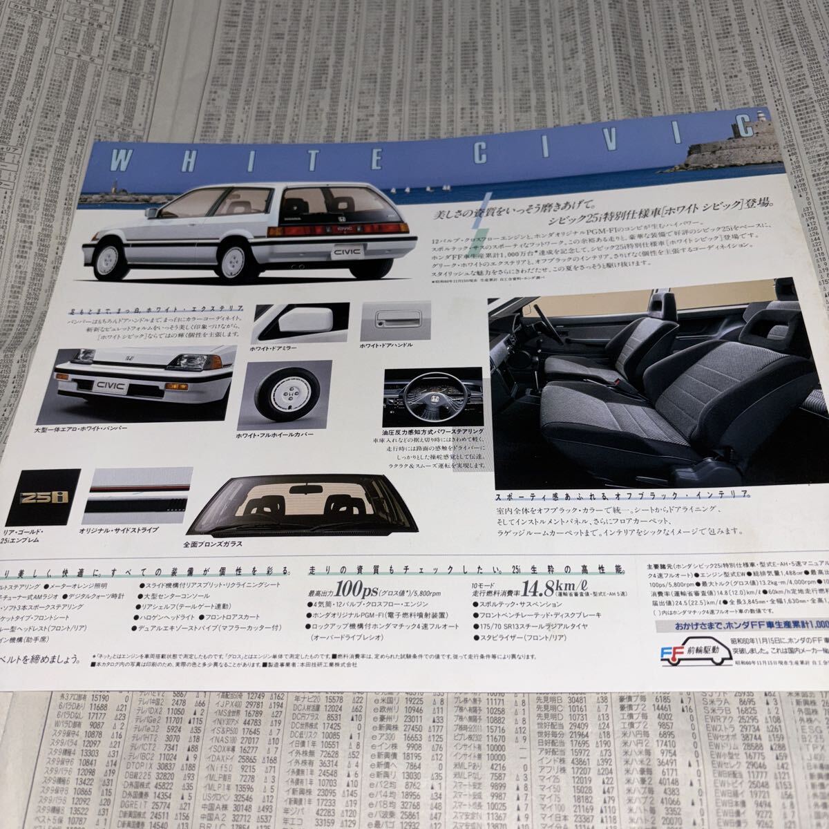 ホンダ シビック　特別仕様車　限定車　ホワイトシビック　カタログ_画像2