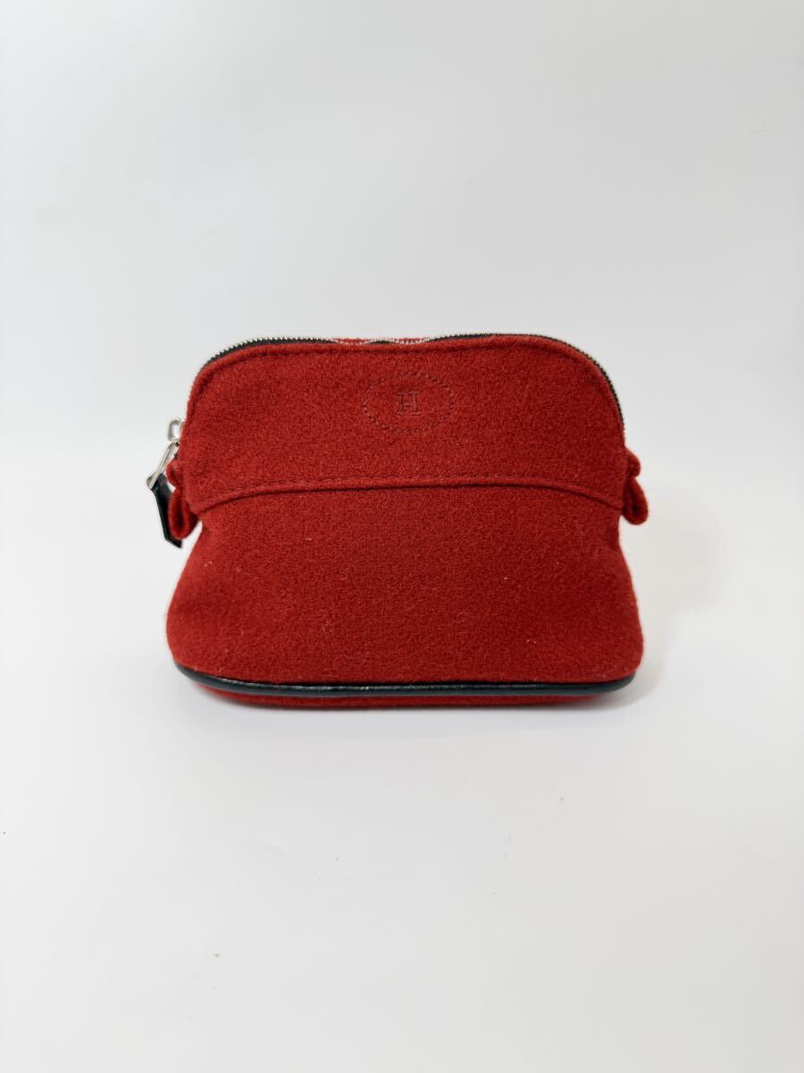 【正規品 HERMES エルメス】ボリードポーチ フェルト レッド系 小物入れ 希少カラー _画像1