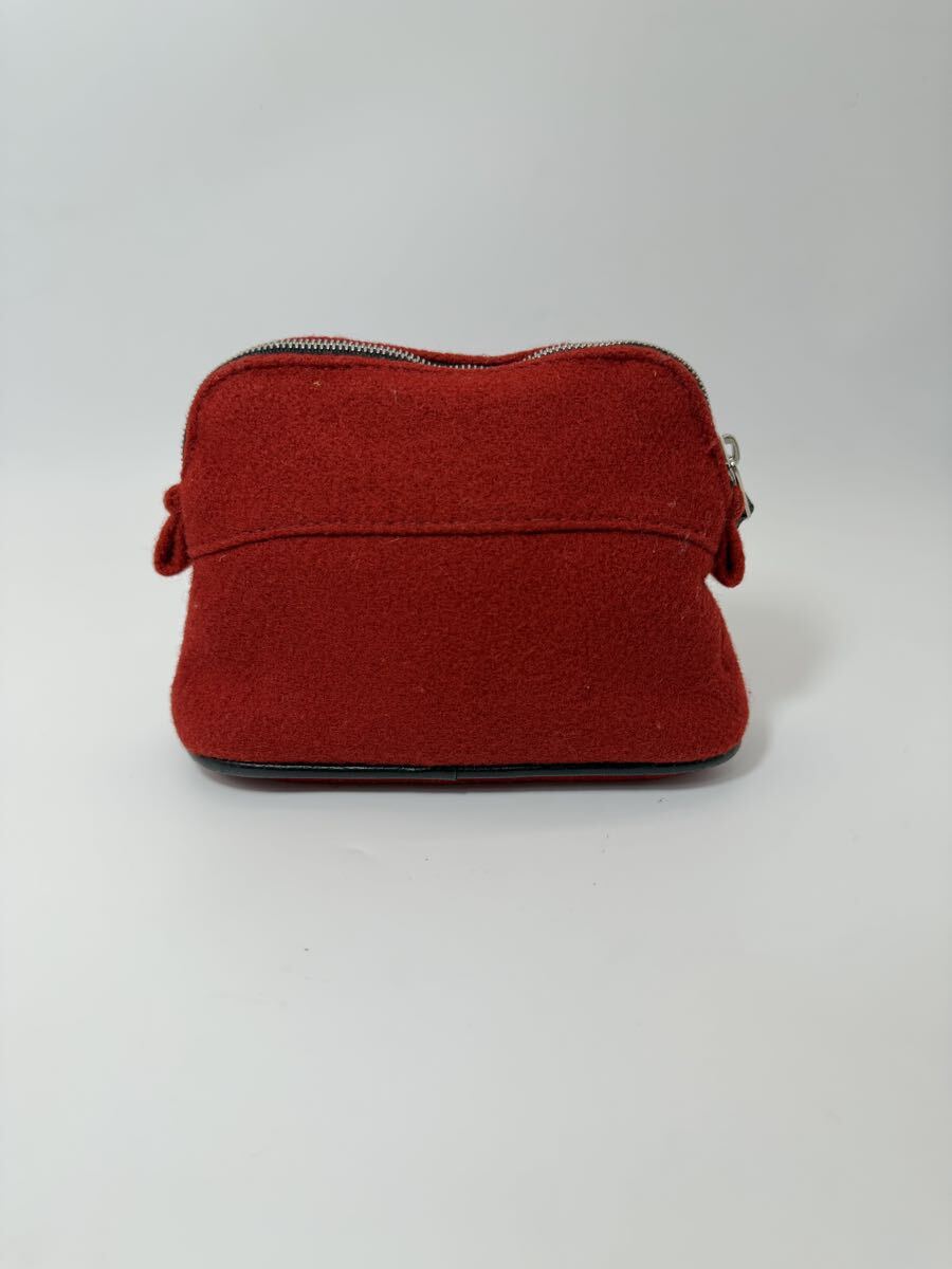 【正規品 HERMES エルメス】ボリードポーチ フェルト レッド系 小物入れ 希少カラー _画像3