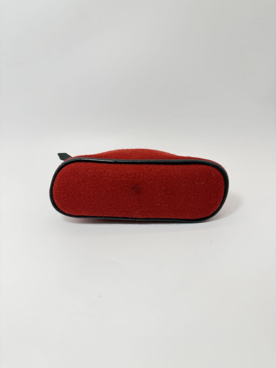 【正規品 HERMES エルメス】ボリードポーチ フェルト レッド系 小物入れ 希少カラー _画像4