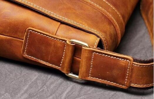 美品☆職人手作りヌメ革 メンズ ショルダーバッグ メッセンジャーバック 斜めがけ 肩掛け レザー ビジネスバッグ 大容量 通勤_画像7