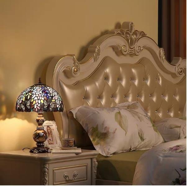 古風★美品 ヴィンテージ ステンドランプ ステンドグラス アンティーク 花柄 レトロな雰囲気が 照明 ティファニー技法_画像3