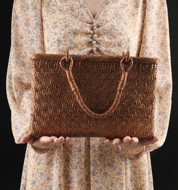 強くお勧め★高品質★職人手作り良品　山葡萄かごバッグ 手編み山葡萄籠バッグ バスケット籐かご_画像4