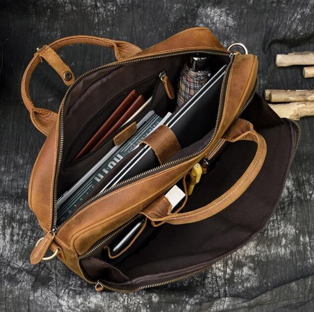 ツヤ質感 本革 メンズ ブリーフケース A4対応 牛革 レザー 手提げバッグ 通勤 書類鞄 ビジネスバッグ 鞄ハンドバッグ_画像3