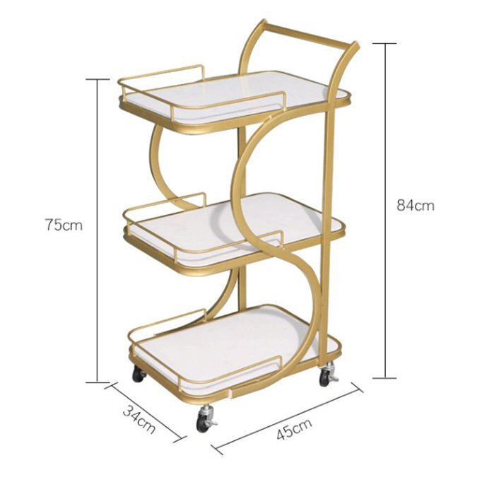  люкс Wagon стол 3 слой Cart золотой Gold с роликами . сервис Wagon кухонные тележки ощущение роскоши sa- ведро g для модный 