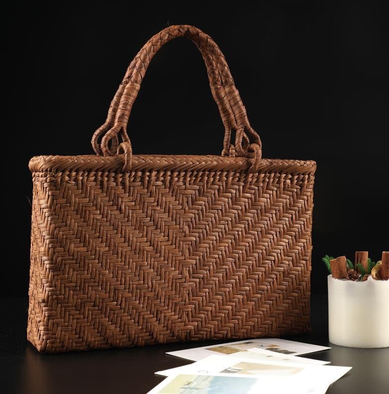 強くお勧め★高品質★職人手作り良品 山葡萄かごバッグ 手編み山葡萄籠バッグ バスケット籐かご_画像2