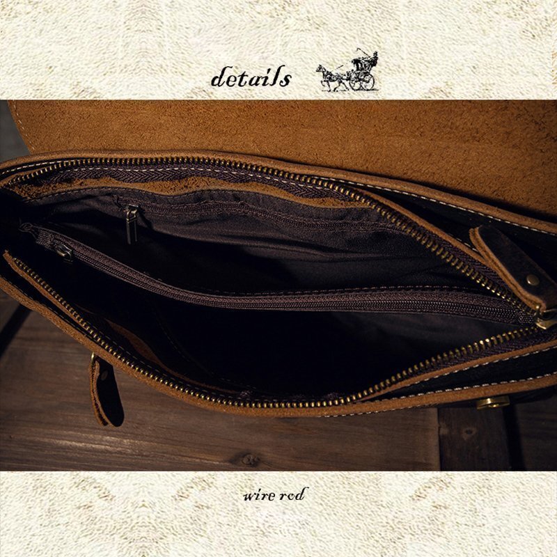 人気美品☆センジャーバッグ メンズ ショルダーバッグ 斜めがけ バッグ 本革 iPadの収納可能 革 縦型 通学 通勤 牛革 ビジネスバッグ_画像4