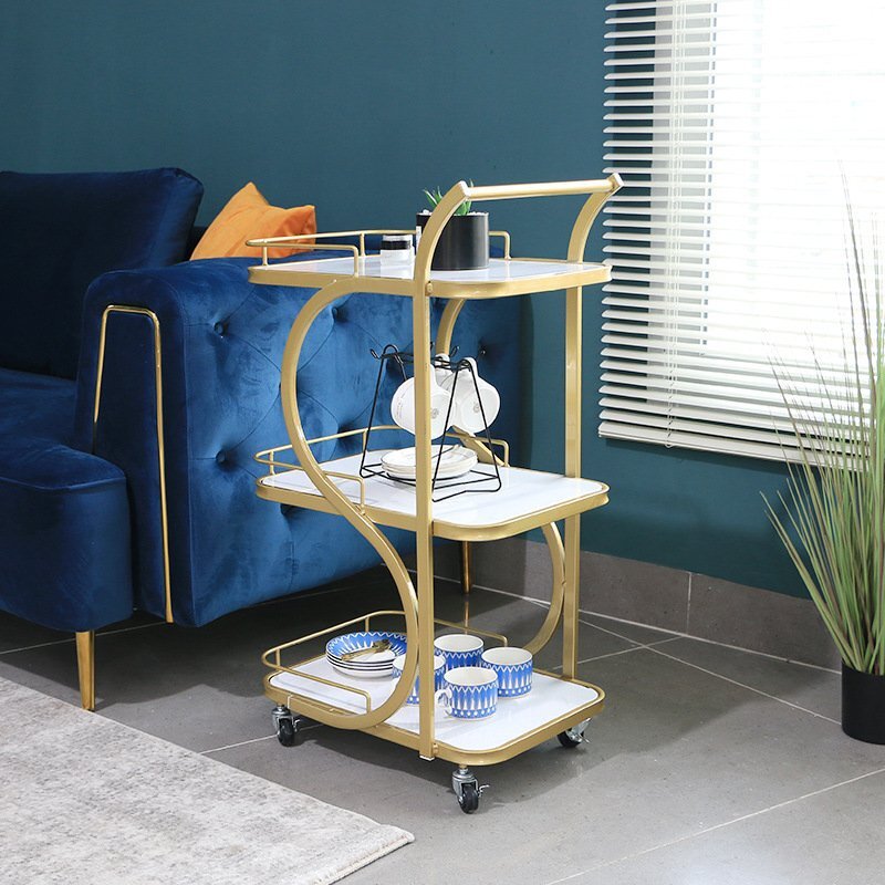  люкс Wagon стол 3 слой Cart золотой Gold с роликами . сервис Wagon кухонные тележки ощущение роскоши sa- ведро g для модный 