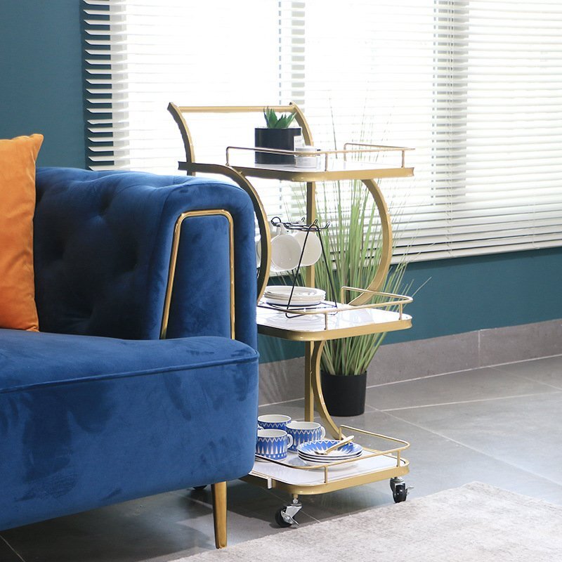  люкс Wagon стол 3 слой Cart золотой Gold с роликами . сервис Wagon кухонные тележки ощущение роскоши sa- ведро g для модный 