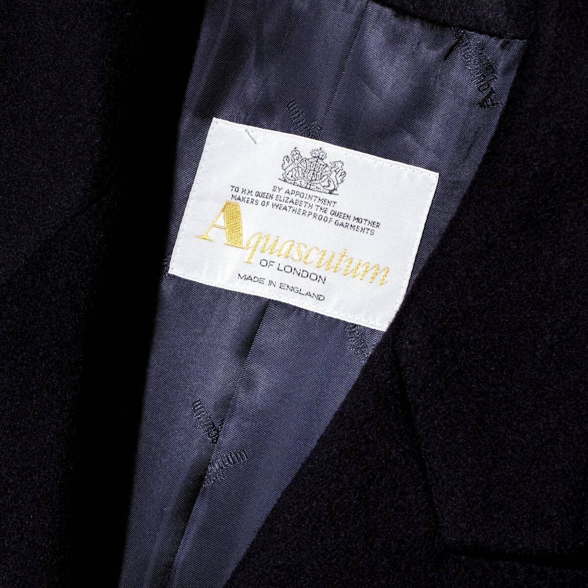 幻のデッドストック◎MADE IN ENGLAND 英国製 ピュアカシミヤ「Aquascutum/アクアスキュータム」カシミヤ100％ チェスターコート 40SHT XL_画像4