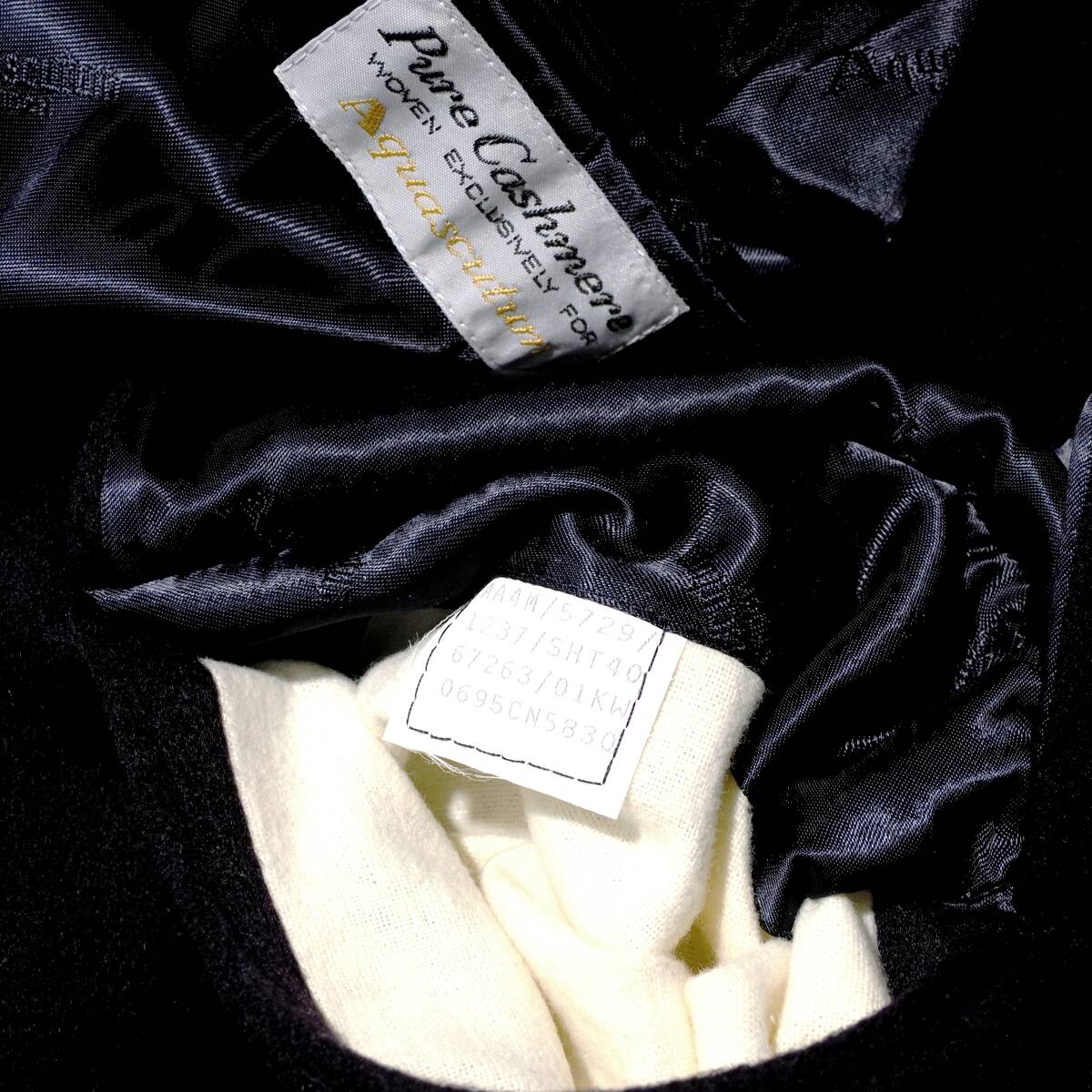 幻のデッドストック◎MADE IN ENGLAND 英国製 ピュアカシミヤ「Aquascutum/アクアスキュータム」カシミヤ100％ チェスターコート 40SHT XL_画像10