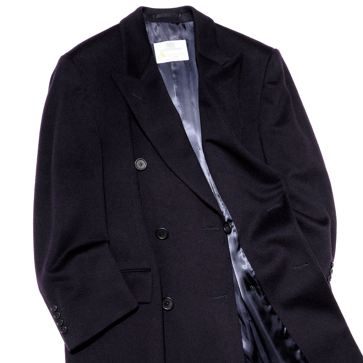 幻のデッドストック◎MADE IN ENGLAND 英国製 ピュアカシミヤ「Aquascutum/アクアスキュータム」カシミヤ100％ チェスターコート 40SHT XL_画像8