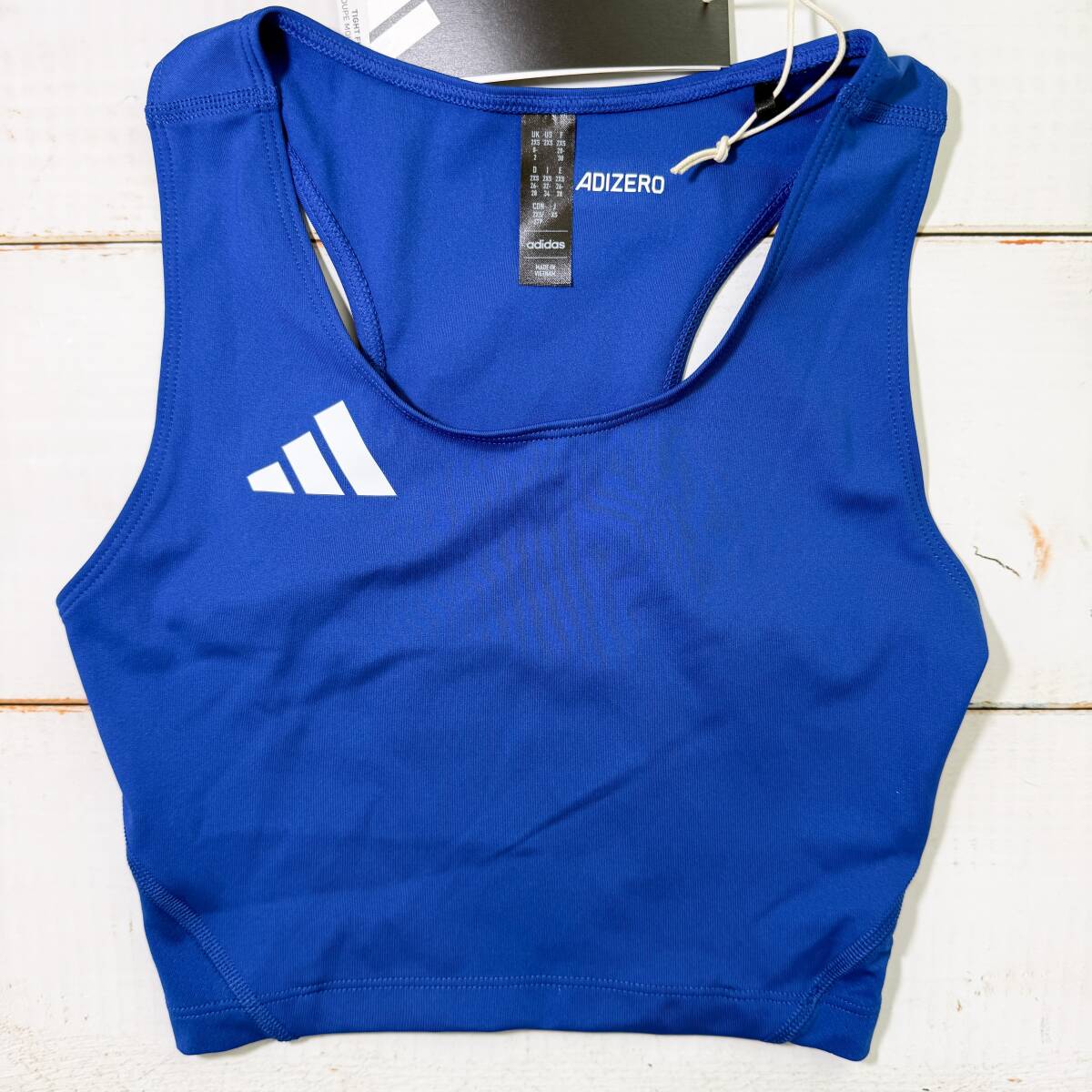 【即決】adidas Adizero アディダス 女子 陸上 クロップトップ レーシングブルマ Royal 海外2XSサイズ_画像1