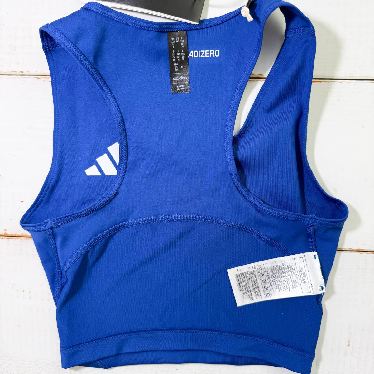 【即決】adidas Adizero アディダス 女子 陸上 クロップトップ レーシングブルマ Royal 海外2XSサイズ_画像7