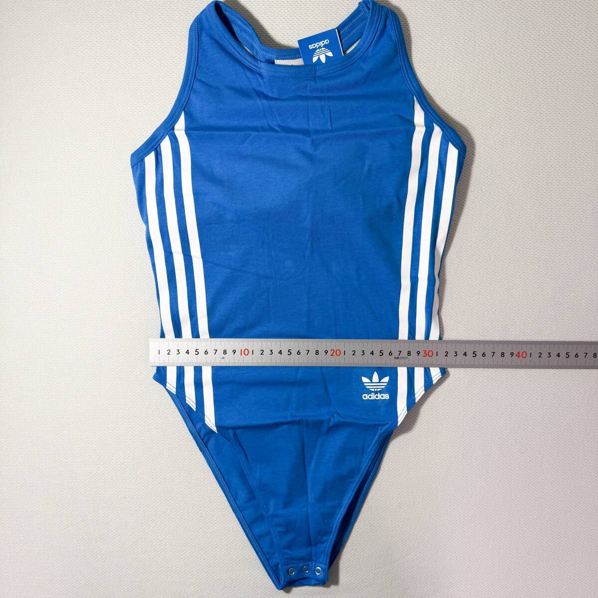 【即決】adidas アディダス ボディスーツ レオタード ブルマ スポーティ コットン Blue 海外XS_画像5