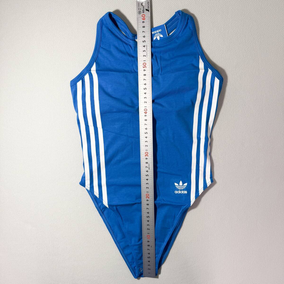 【即決】adidas アディダス ボディスーツ レオタード ブルマ スポーティ コットン Blue 海外XS_画像6