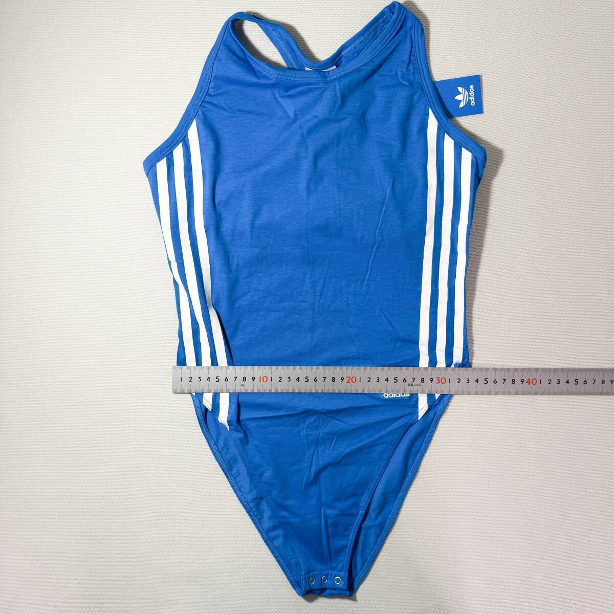 【即決】adidas アディダス ボディスーツ レオタード ブルマ スポーティ コットン Blue 海外S_画像5