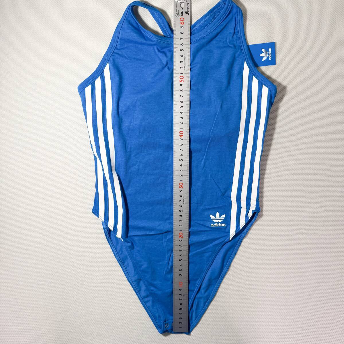 【即決】adidas アディダス ボディスーツ レオタード ブルマ スポーティ コットン Blue 海外S_画像6