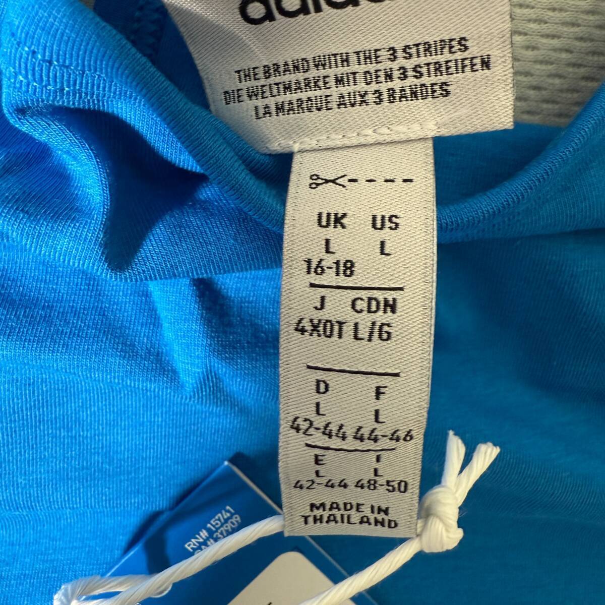 【即決】adidas アディダス ボディスーツ レオタード ブルマ スポーティ コットン Blue 海外L_画像7