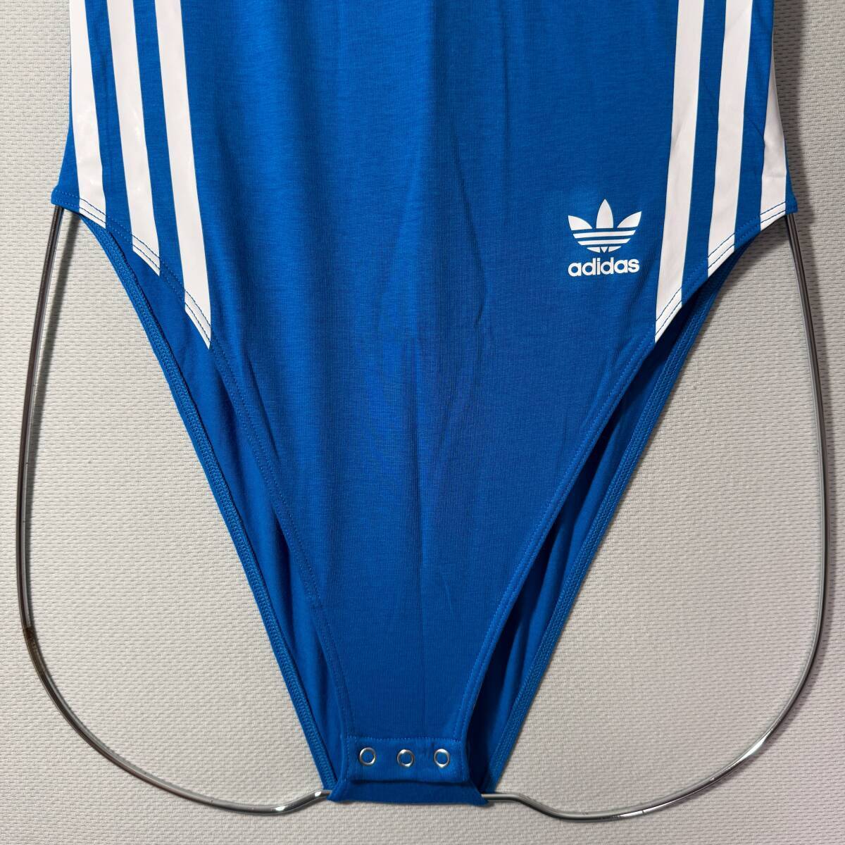 【即決】adidas アディダス ボディスーツ レオタード ブルマ スポーティ コットン Blue 海外XL_画像3