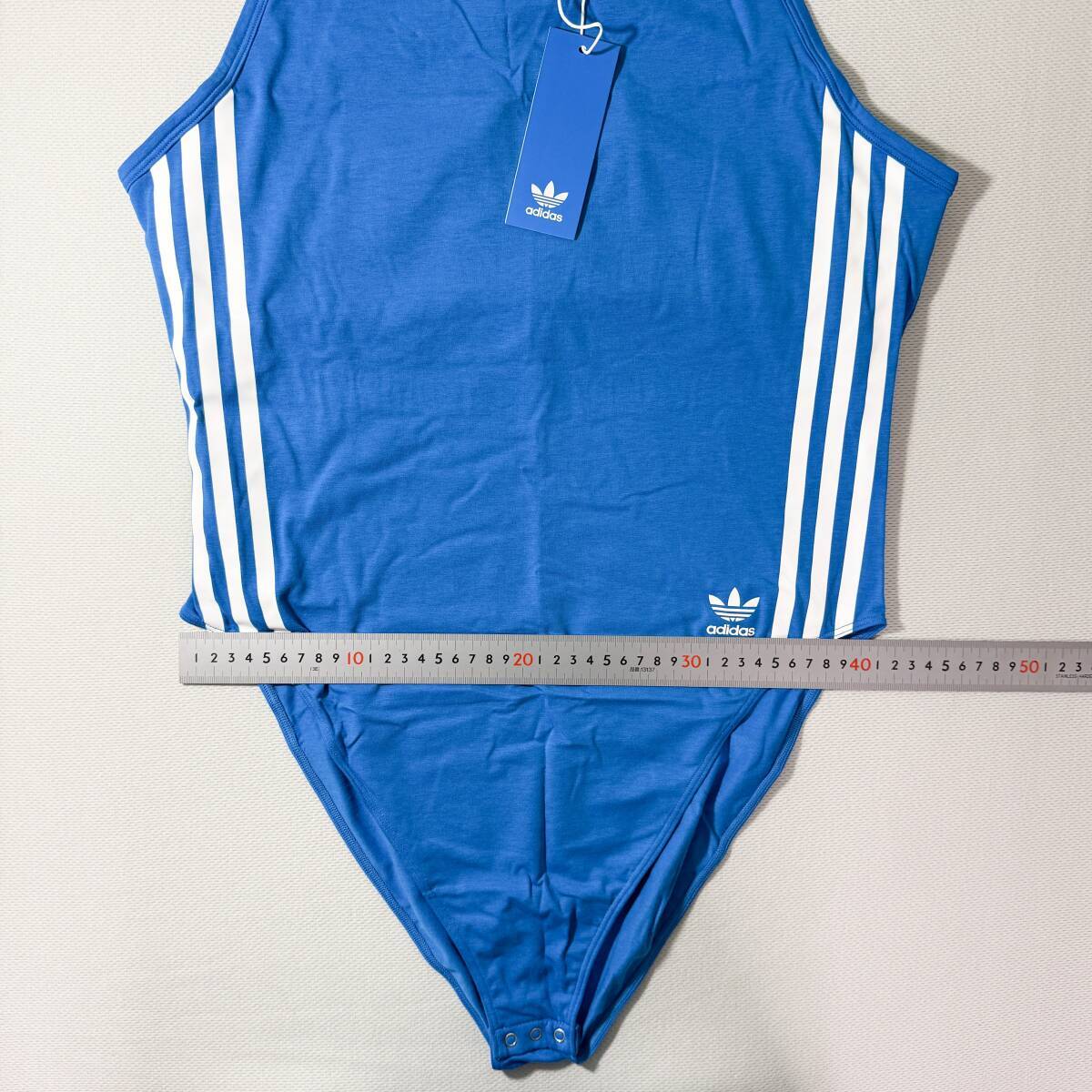 【即決】adidas アディダス ボディスーツ レオタード ブルマ スポーティ コットン Blue 海外XL_画像5