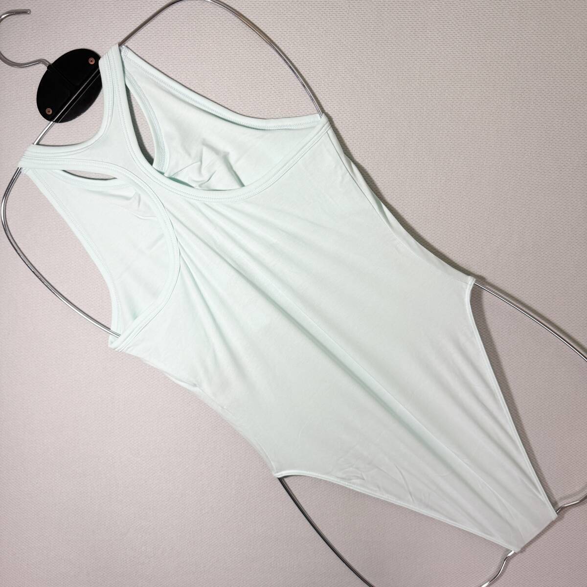 【即決】adidas アディダス ボディスーツ レオタード ブルマ スポーティ コットン Light Blue 海外L_画像2