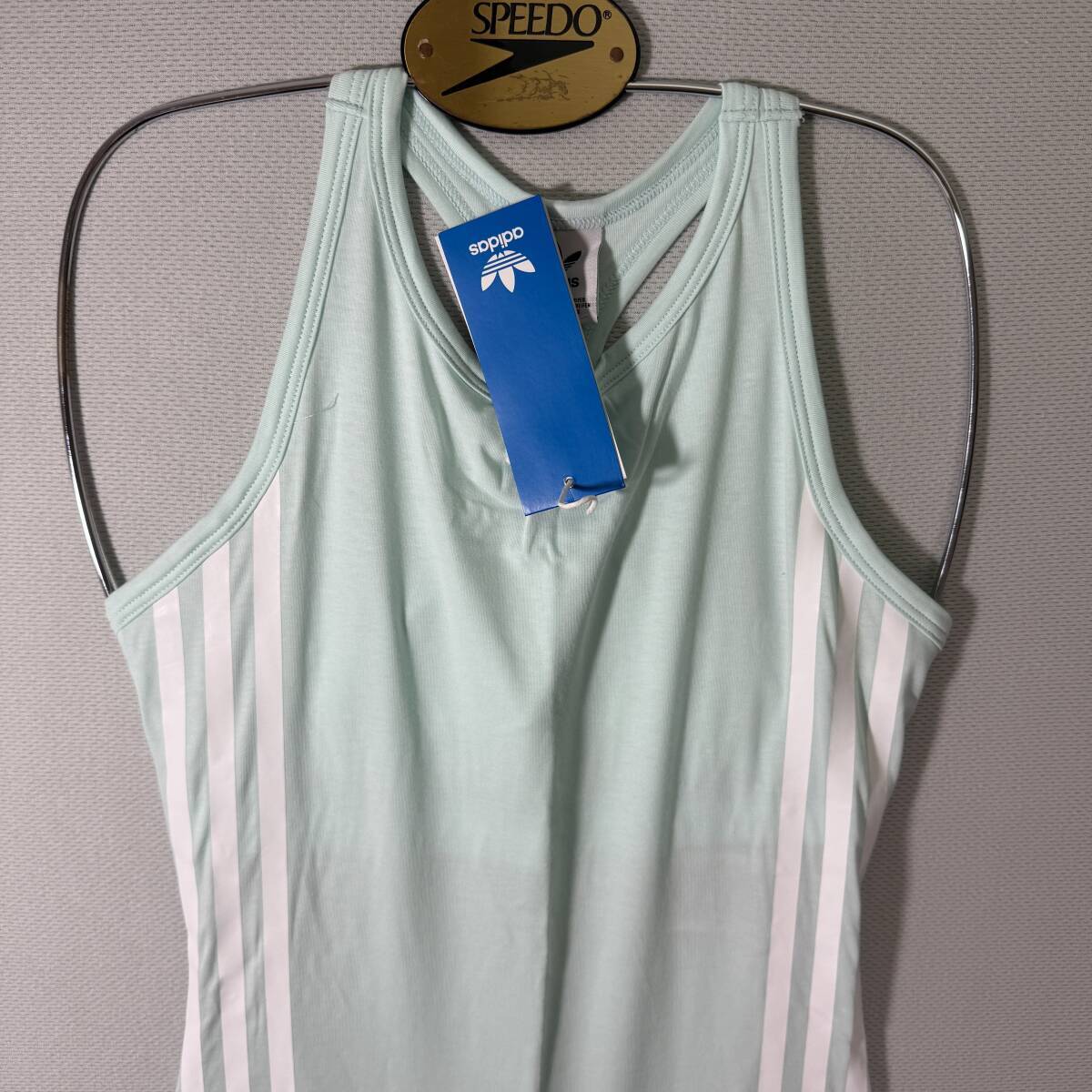 【即決】adidas アディダス ボディスーツ レオタード ブルマ スポーティ コットン Light Blue 海外L_画像4