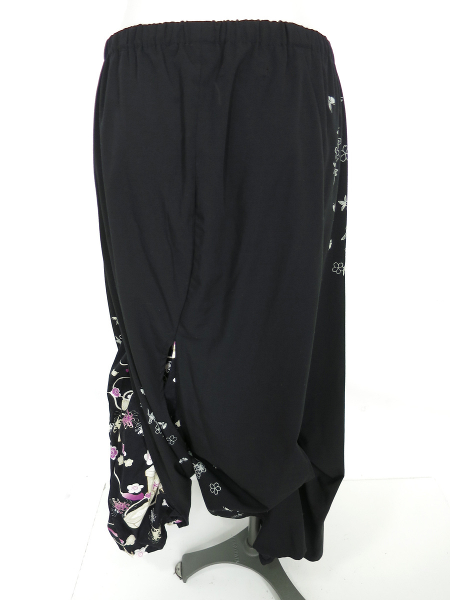 gouk 和柄切替アシンメトリーロングスカート / ゴウク 和風 [B71673]_画像2