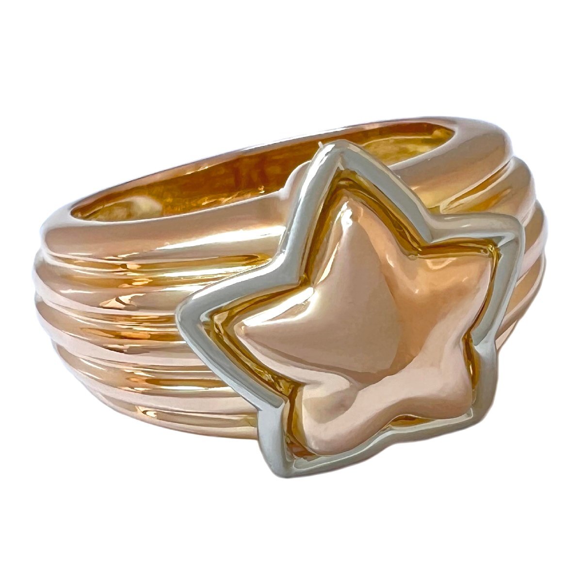 UNOAERRE ウノアエレ リング スター 星 K18 PG WG コンビ 8.5号 指輪_画像5