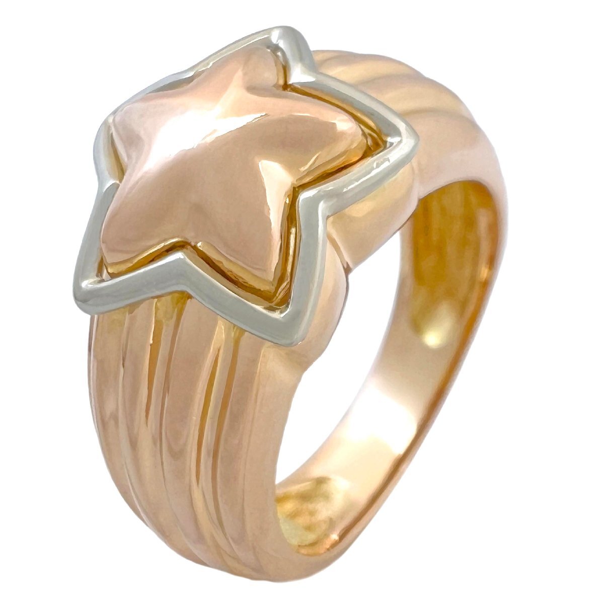 UNOAERRE ウノアエレ リング スター 星 K18 PG WG コンビ 8.5号 指輪_画像7