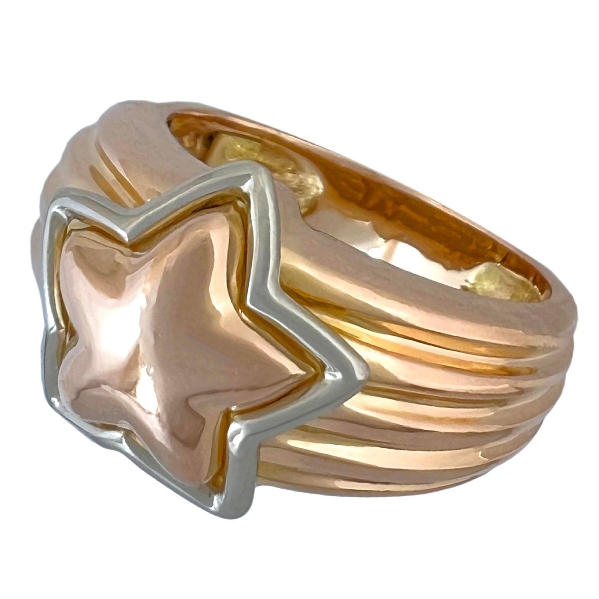 UNOAERRE ウノアエレ リング スター 星 K18 PG WG コンビ 8.5号 指輪_画像8