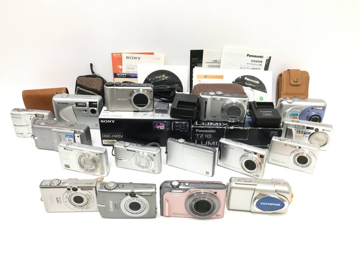 ☆ コンパクトデジタルカメラ まとめ ☆ CASIO EX-H15 + OLYMPUS μ-10 + Canon IXY 600 + IXY 60 他 12台 カシオ オリンパス キャノン_画像1