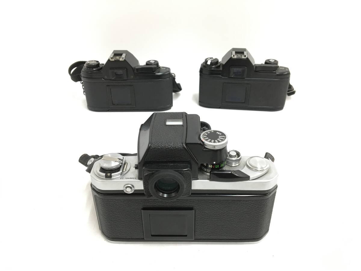 ☆ Nikon フィルム一眼カメラ まとめ ☆ F2 + FE + EM ×2 + Nikomat FTN + NIKKOR 20mm 1:4 + H 1:1.8 f=85mm 他 1台 レンズ6本 ニコン_画像3