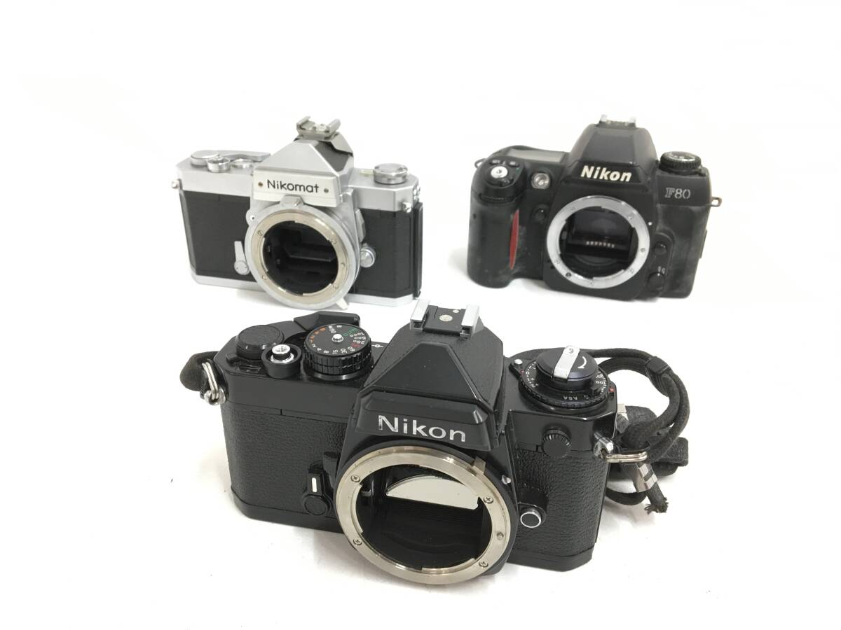 ☆ Nikon フィルム一眼カメラ まとめ ☆ F2 + FE + EM ×2 + Nikomat FTN + NIKKOR 20mm 1:4 + H 1:1.8 f=85mm 他 1台 レンズ6本 ニコン_画像5