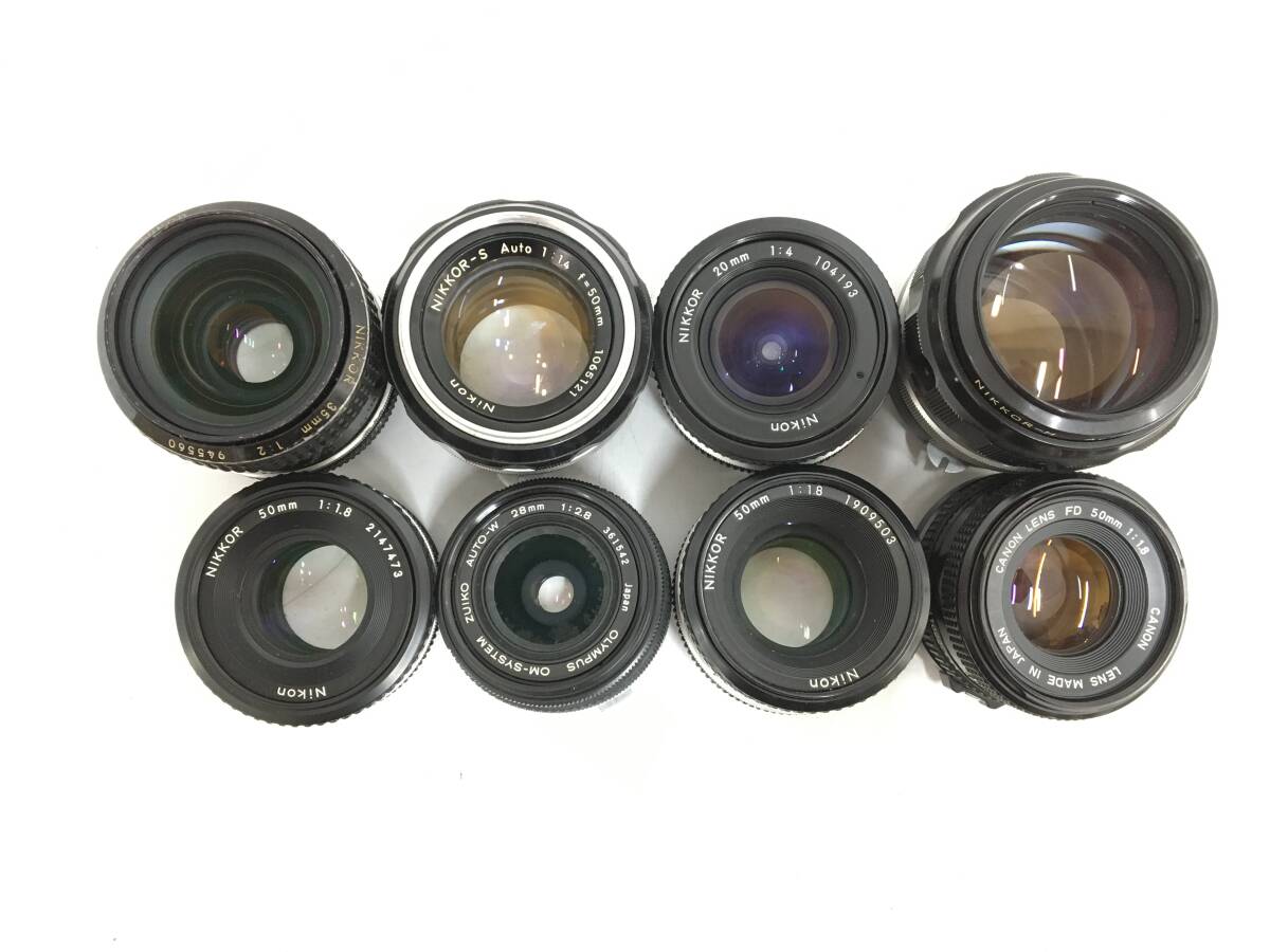 ☆ Nikon フィルム一眼カメラ まとめ ☆ F2 + FE + EM ×2 + Nikomat FTN + NIKKOR 20mm 1:4 + H 1:1.8 f=85mm 他 1台 レンズ6本 ニコン_画像9