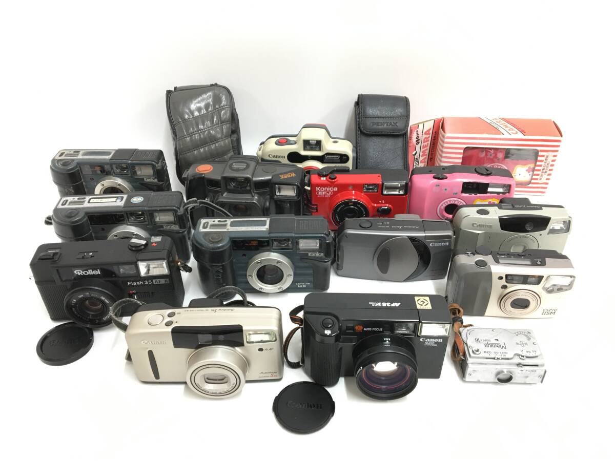 ☆ コンパクトフィルムカメラ まとめ 2 ☆ Canon AF35ML + Autoboy SXL + Mamiya-16 他 12台 キャノン マミヤ ローライ フジフィルム_画像1