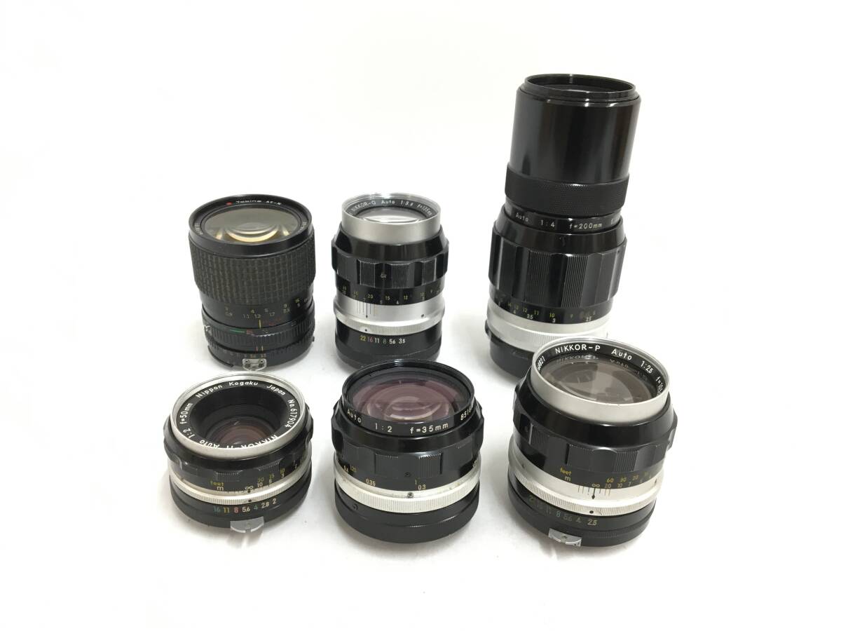 ☆ Nikon フィルム一眼カメラ まとめ 2 ☆ F ×2 + FE + Nikomat FTN + P Auto 1:2.5 f=10.5cm + O.C 1:2 f=35mm 他 レンズ4本 ニコン_画像8
