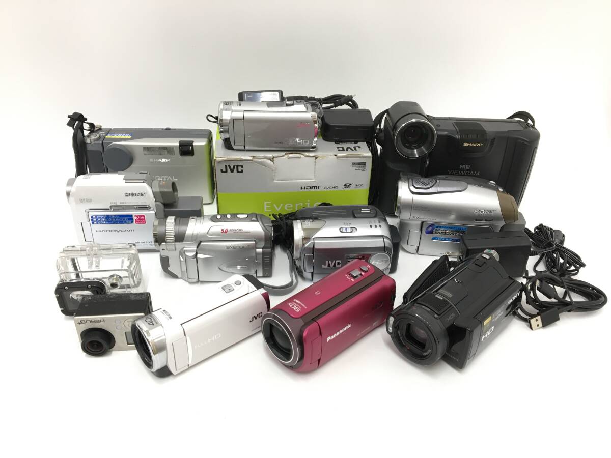 ☆ ビデオカメラ まとめ ☆ Panasonic HC-W570M + SONY HDR-CX7 + JVC GZ-E117 他 8台 パナソニック ソニー ケンウッド_画像1