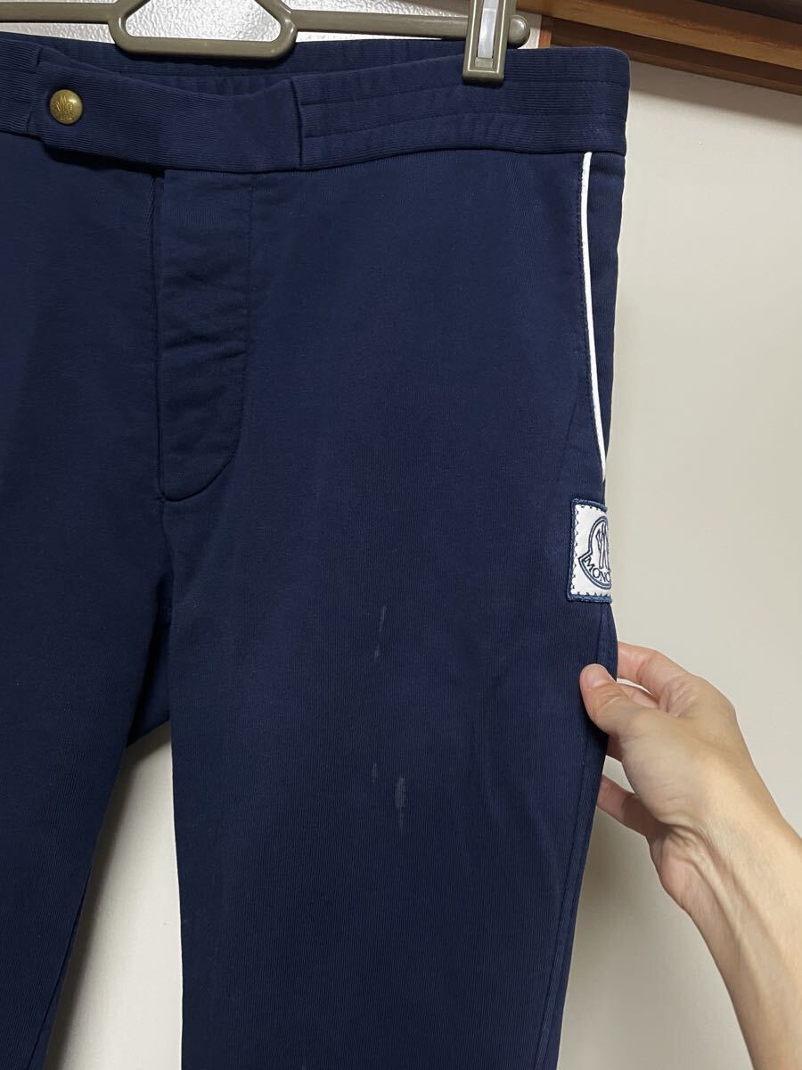 OT★MONCLER モンクレール★色褪せなし スウェットパンツ ジョガーパンツ メンズ XS ネイビー ロゴ ボトムス_画像3