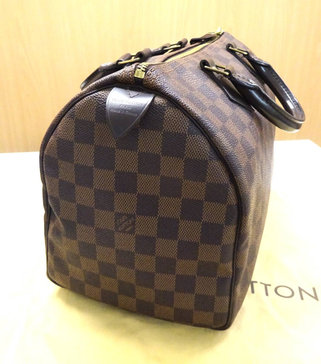 LOUIS VUITTON ルイ ヴィトン ダミエ スピーディ30 ハンドバッグ ミニボストンバッグ / パドロック 保存袋付き_画像10