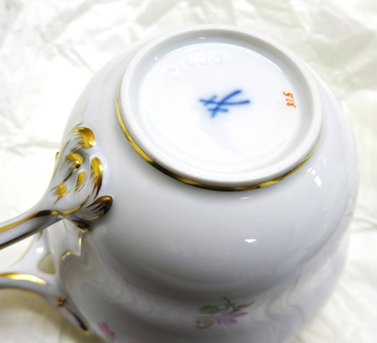 ◆ 未使用 保管品 MEISSEN マイセン 小花 スキャタードフラワー 散らし小花 カップ＆ソーサー ◆_画像7