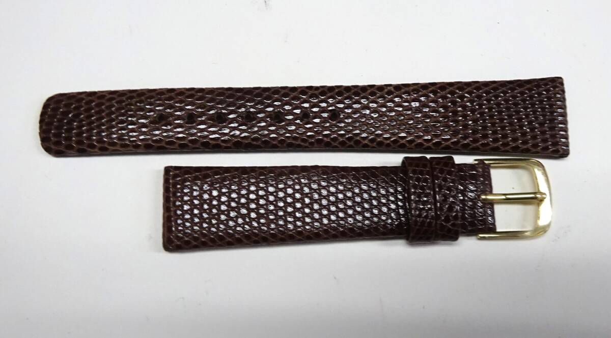 ★ 未使用 保管品 BAMBI 腕時計用 トカゲ レザーベルト 時計バンド ブラウン 17mm /ベルト バンド ★郵便110円_画像2