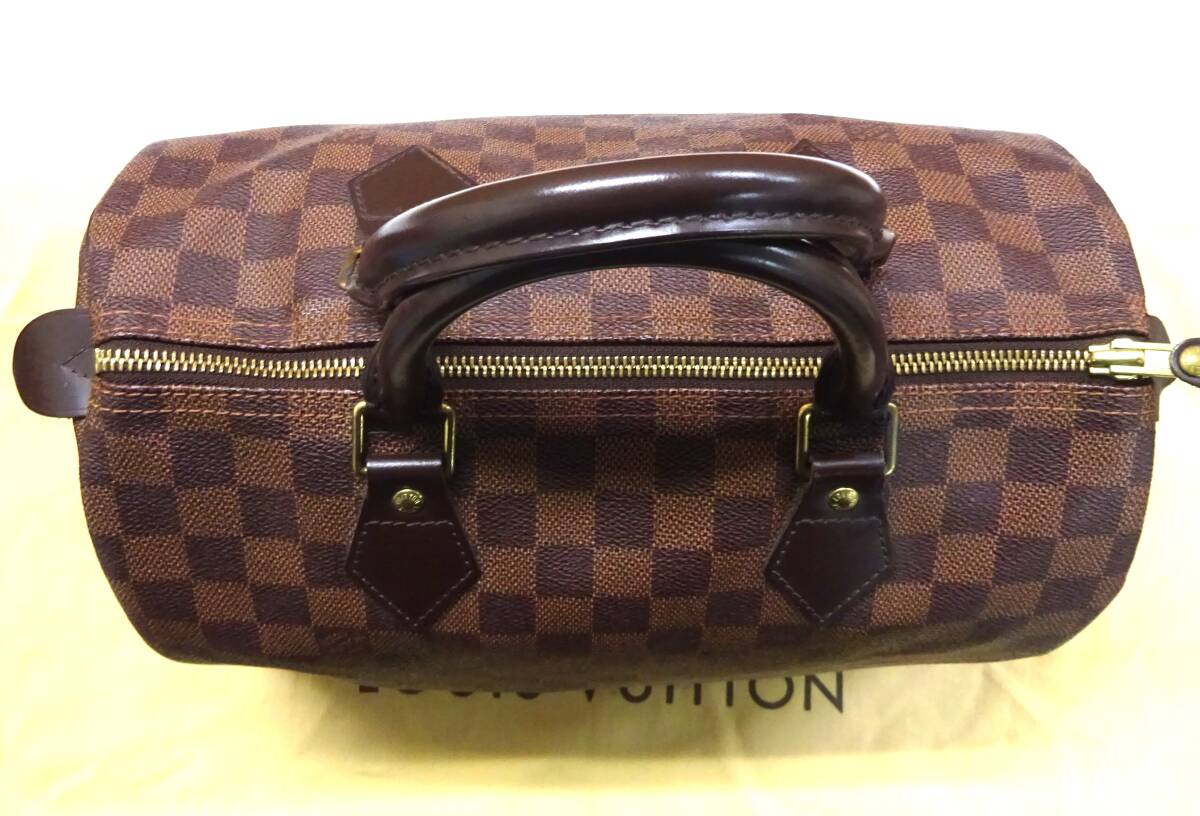 LOUIS VUITTON ルイ ヴィトン ダミエ スピーディ30 ハンドバッグ ミニボストンバッグ / パドロック 保存袋付き_画像2