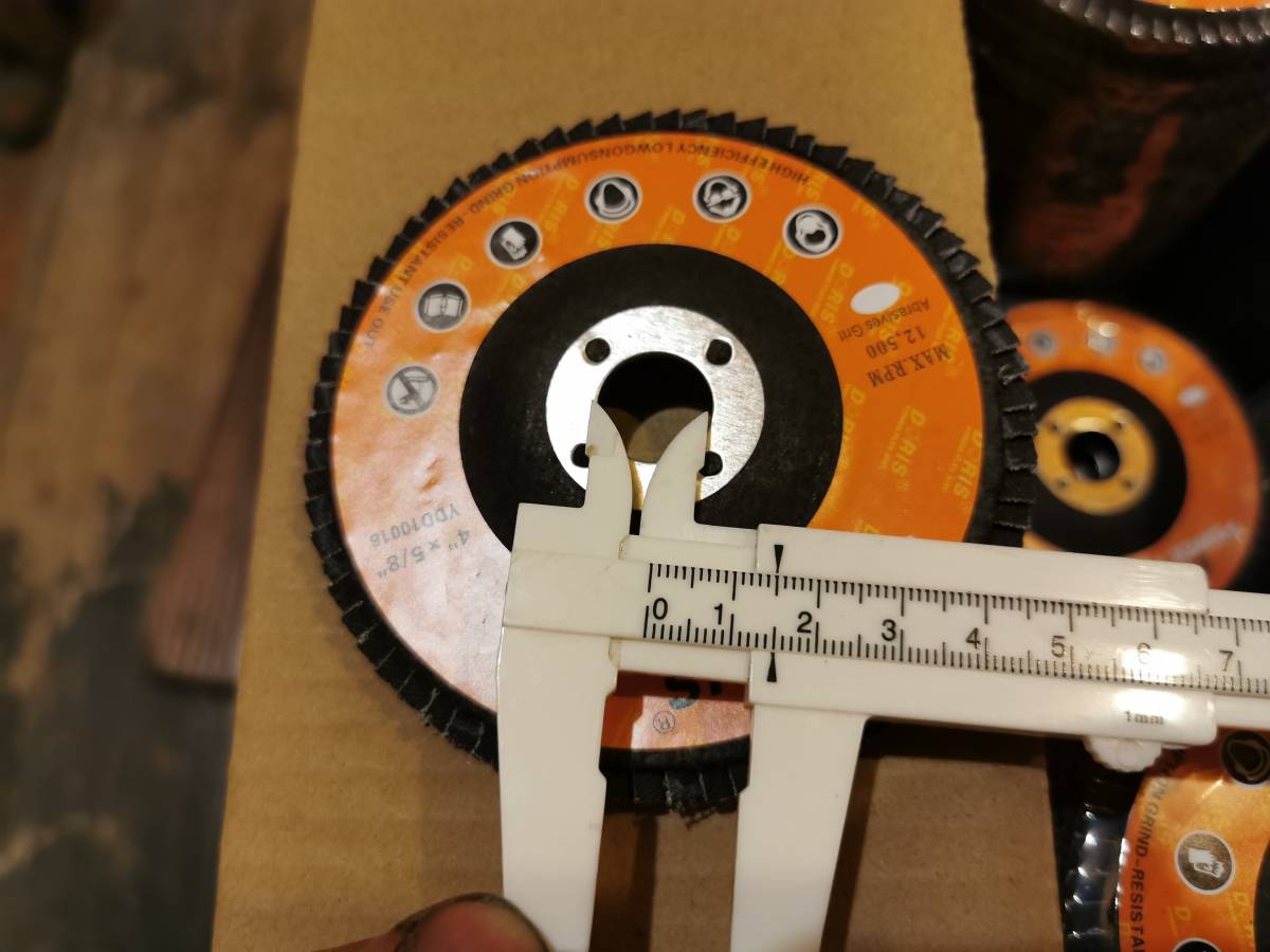 12枚(鉄工用) フラップディスク 荒度#120/内径15mm 100mmグラインダー用 カーボンプレート (強化)焼成酸化アルミナ ペーパーディスク b_画像3