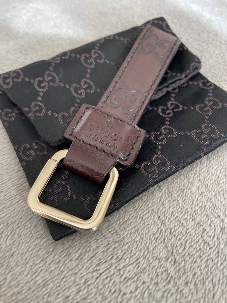 GUCCI Gucci кольцо для ключей брелок для ключа темно-коричневый Gold