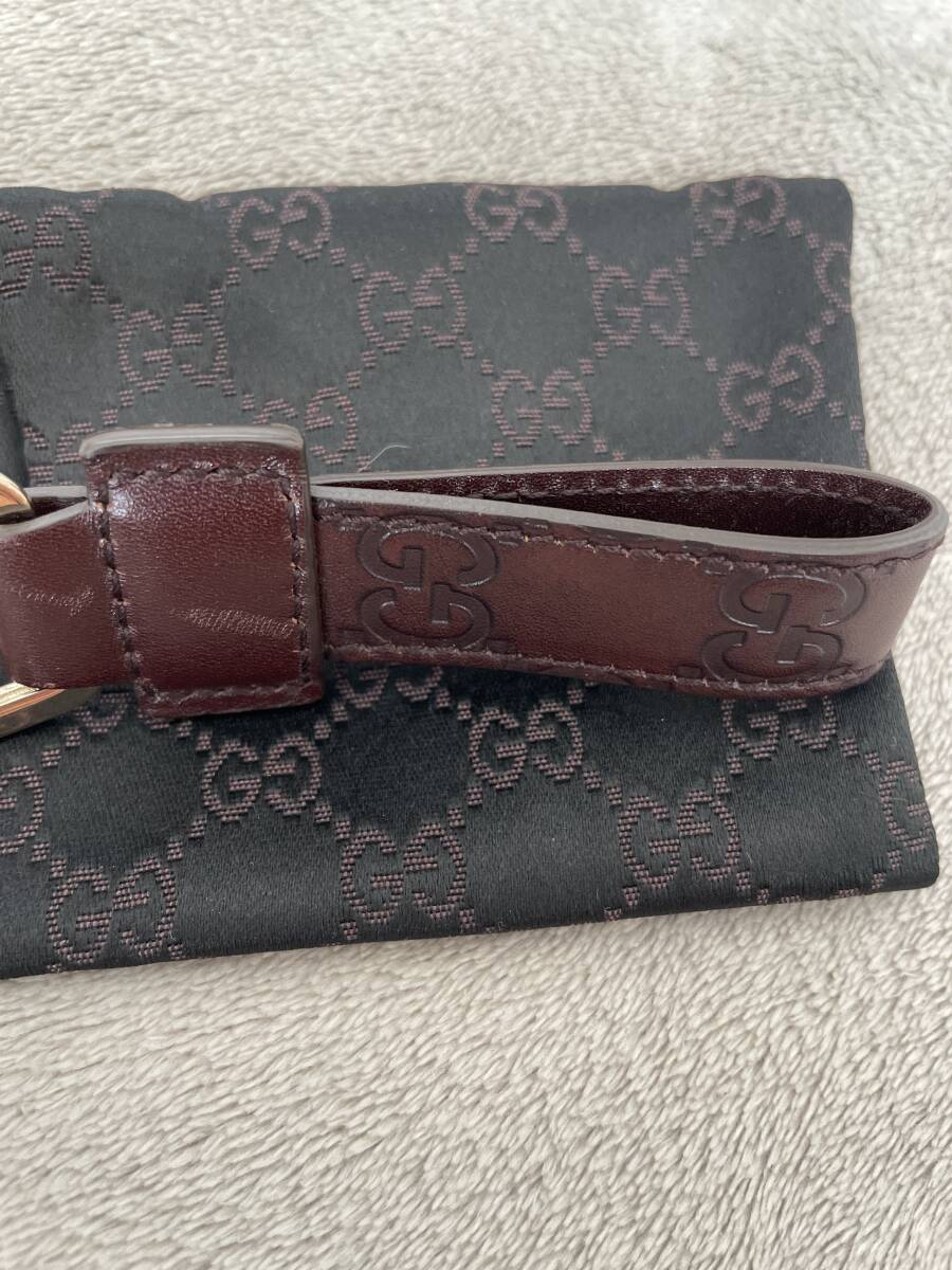 GUCCI Gucci кольцо для ключей брелок для ключа темно-коричневый Gold