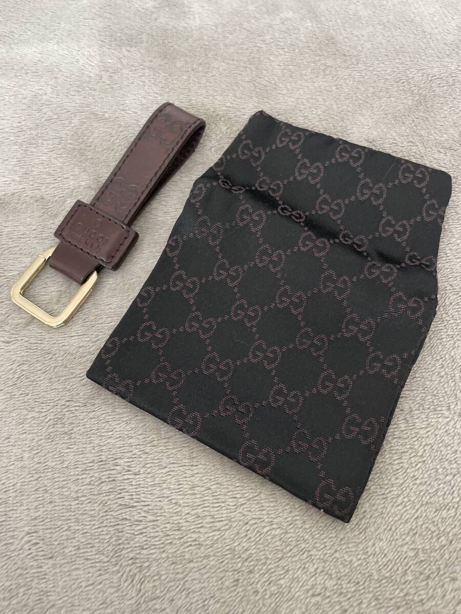 GUCCI Gucci кольцо для ключей брелок для ключа темно-коричневый Gold 